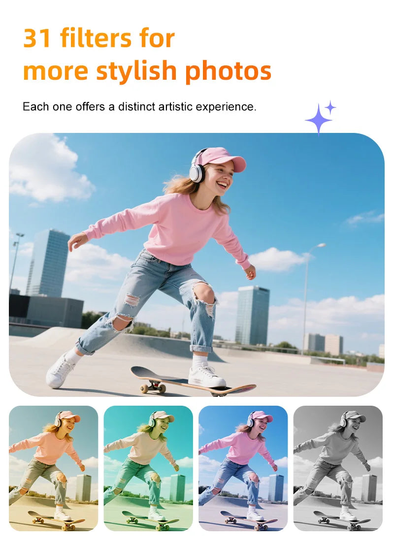 Regaton 4K Action Camera 330° Face Tracking Gimbal Stabilizer 1.72 Inch Touch Screen 64MP Pocket Digital Camera WiFi Sports DJ