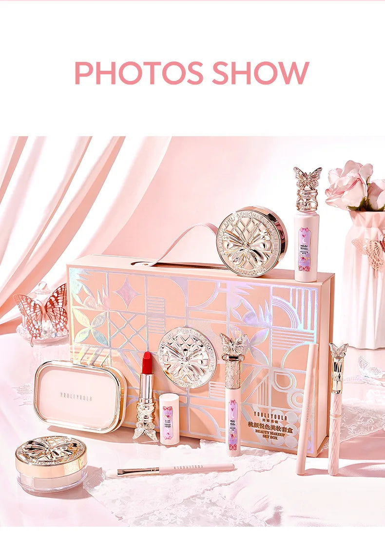 Make Up Sets Cosmetics Full Set Makeup Kit Lipstick Eyeshadow Eyebrow Pen Air Cushion BB Cream Mascara 9 Pcs Makeup Gift Box