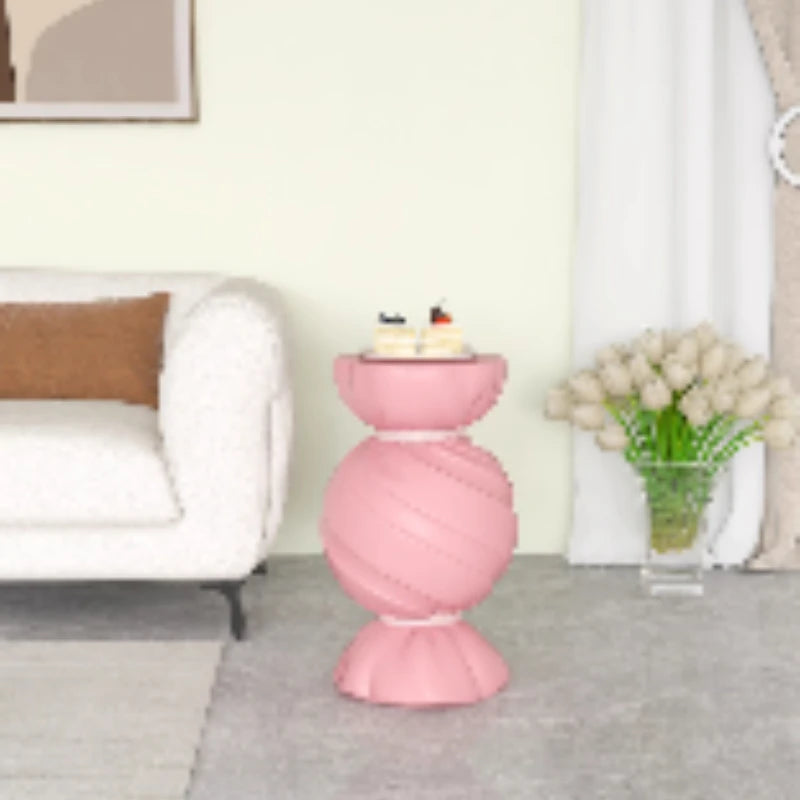 Pink Candy Storage Cabinet Living Room TV Stand Sofa Side Table Stylish Home Decor Housewarming Gift