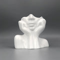 Makeup Brush Holder,Human Face Art Desktop Decoration,Vase,Compatible with Makeup,Eyebrow Pencils,Home Organizer,Plastic Material