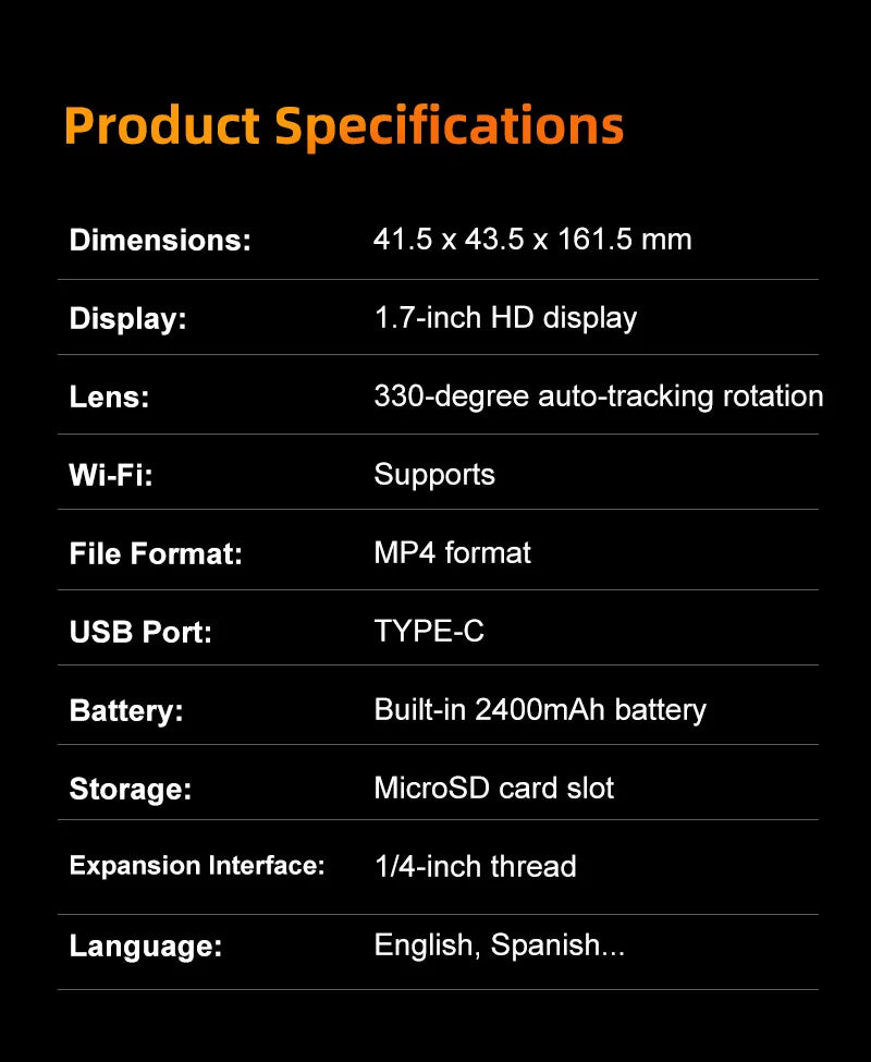 Regaton 4K Action Camera 330° Face Tracking Gimbal Stabilizer 1.72 Inch Touch Screen 64MP Pocket Digital Camera WiFi Sports DJ