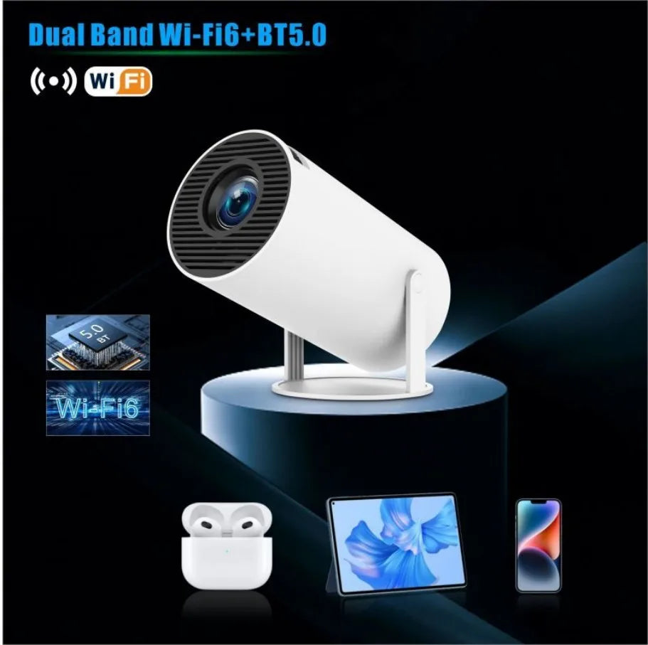 HY300 pro mini Smart Projector 4K Android 11 Dual Wifi6 200 ANSI Allwinner H713 BT5.0 1080P 1980*1080P Home Cinema Outdoor
