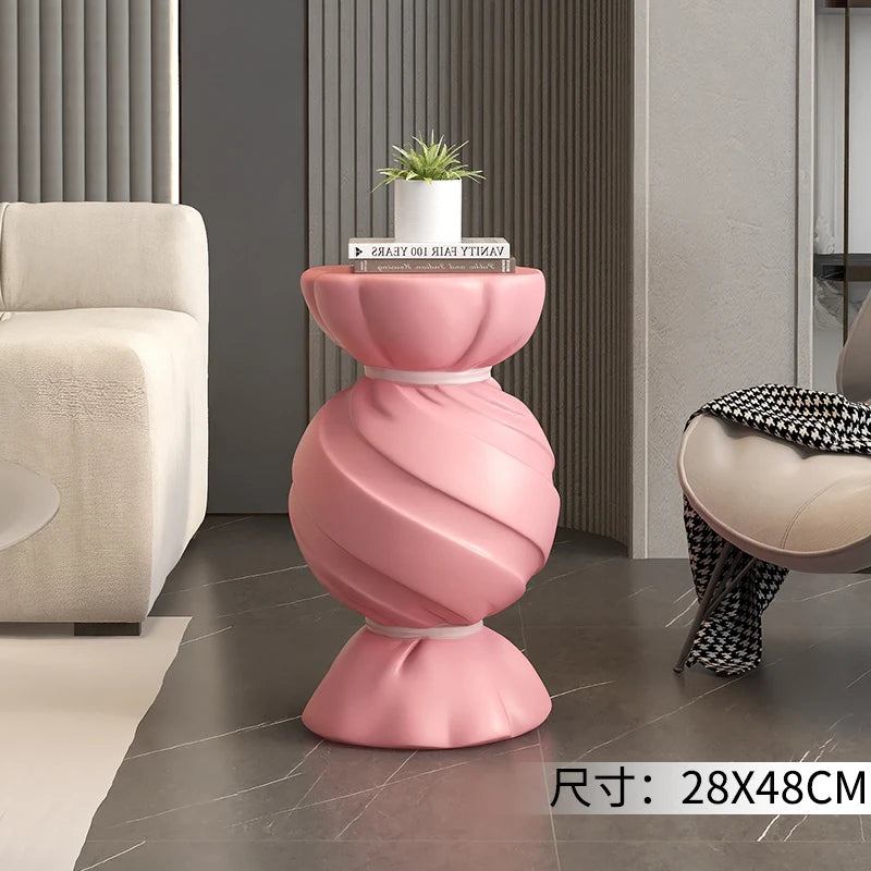 Pink Candy Storage Cabinet Living Room TV Stand Sofa Side Table Stylish Home Decor Housewarming Gift