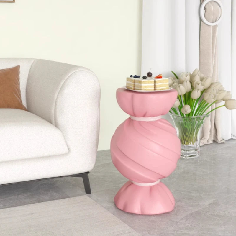 Pink Candy Storage Cabinet Living Room TV Stand Sofa Side Table Stylish Home Decor Housewarming Gift