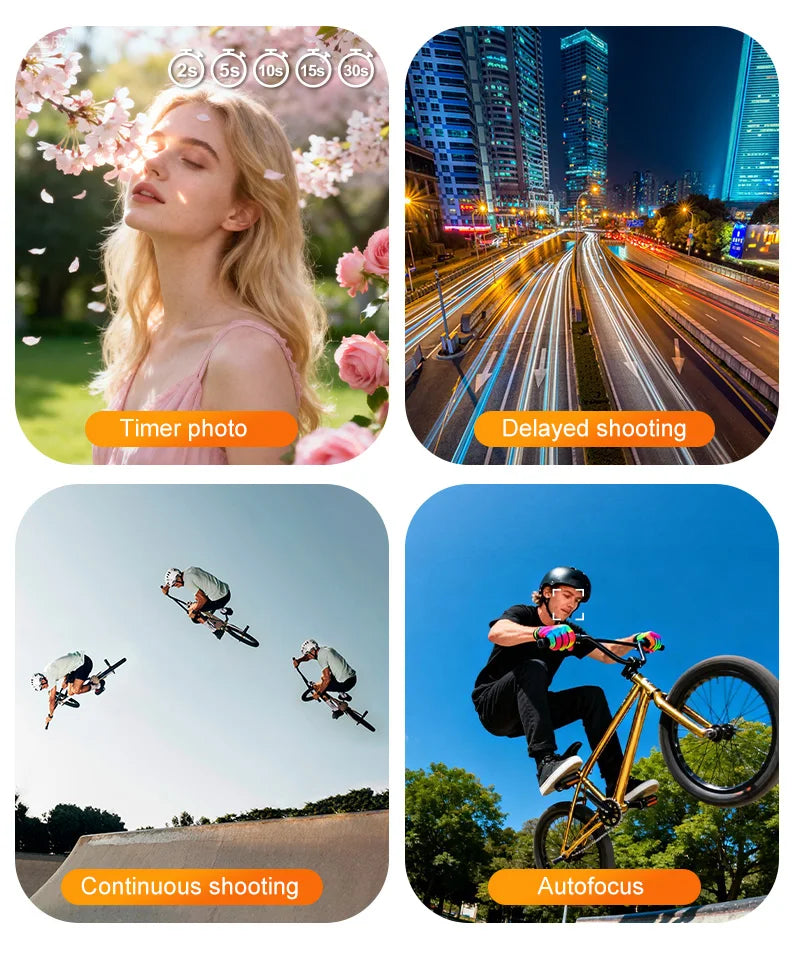 Regaton 4K Action Camera 330° Face Tracking Gimbal Stabilizer 1.72 Inch Touch Screen 64MP Pocket Digital Camera WiFi Sports DJ