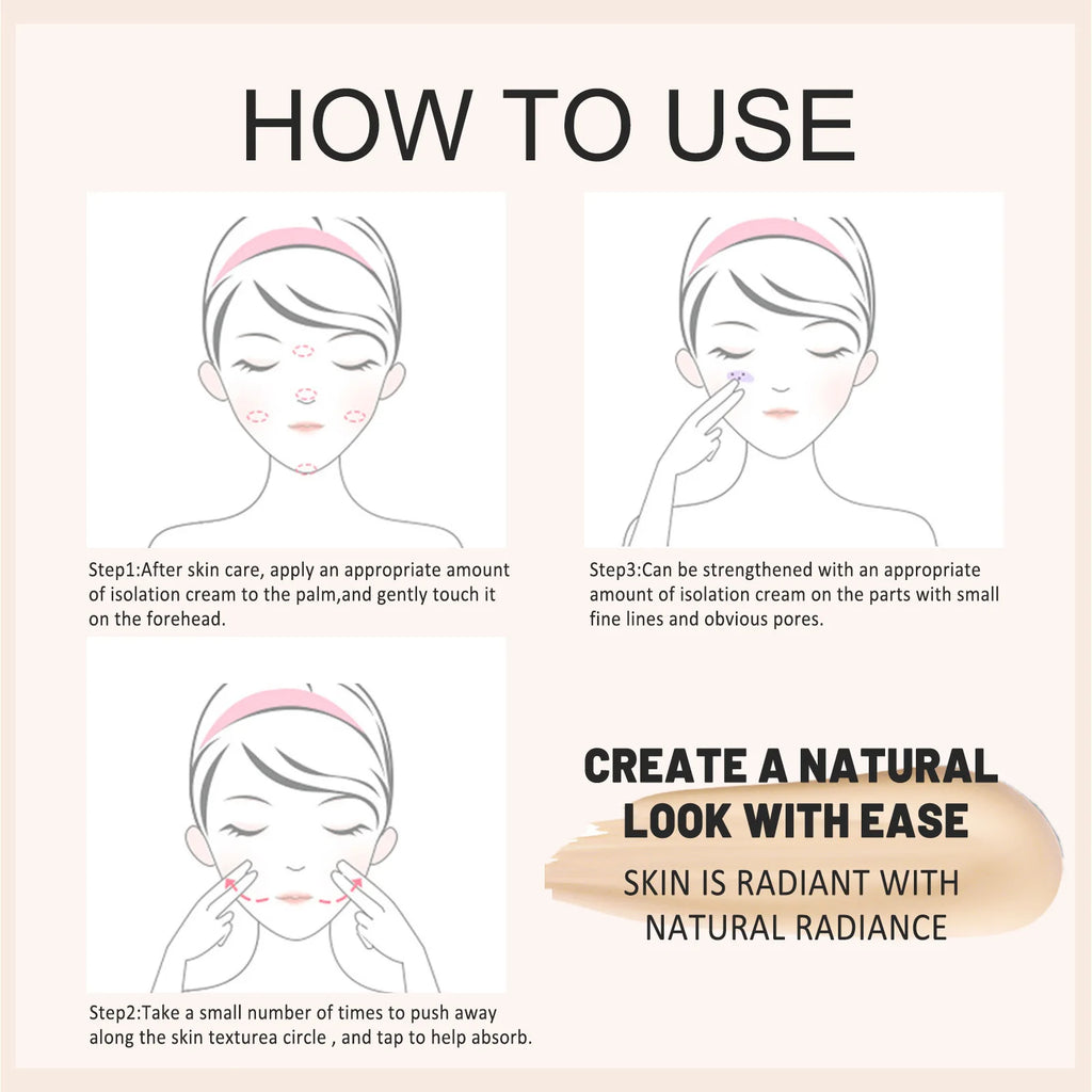Moisturize Skin Before Makeup, Concealer Skin, Brighten Skin, Soften Skin, and Isolate Foundation Make-up Before Makeup
