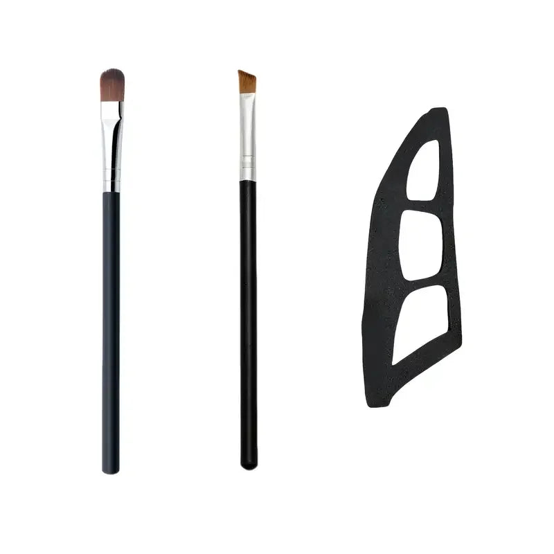 3-Piece Eye Makeup Kit - Eyeshadow Brushes & Molds, Quick Templates for Beginners, Easy Professional Look Anytime