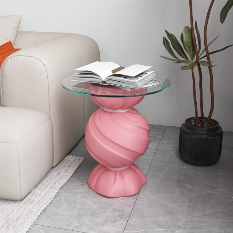 Pink Candy Storage Cabinet Living Room TV Stand Sofa Side Table Stylish Home Decor Housewarming Gift