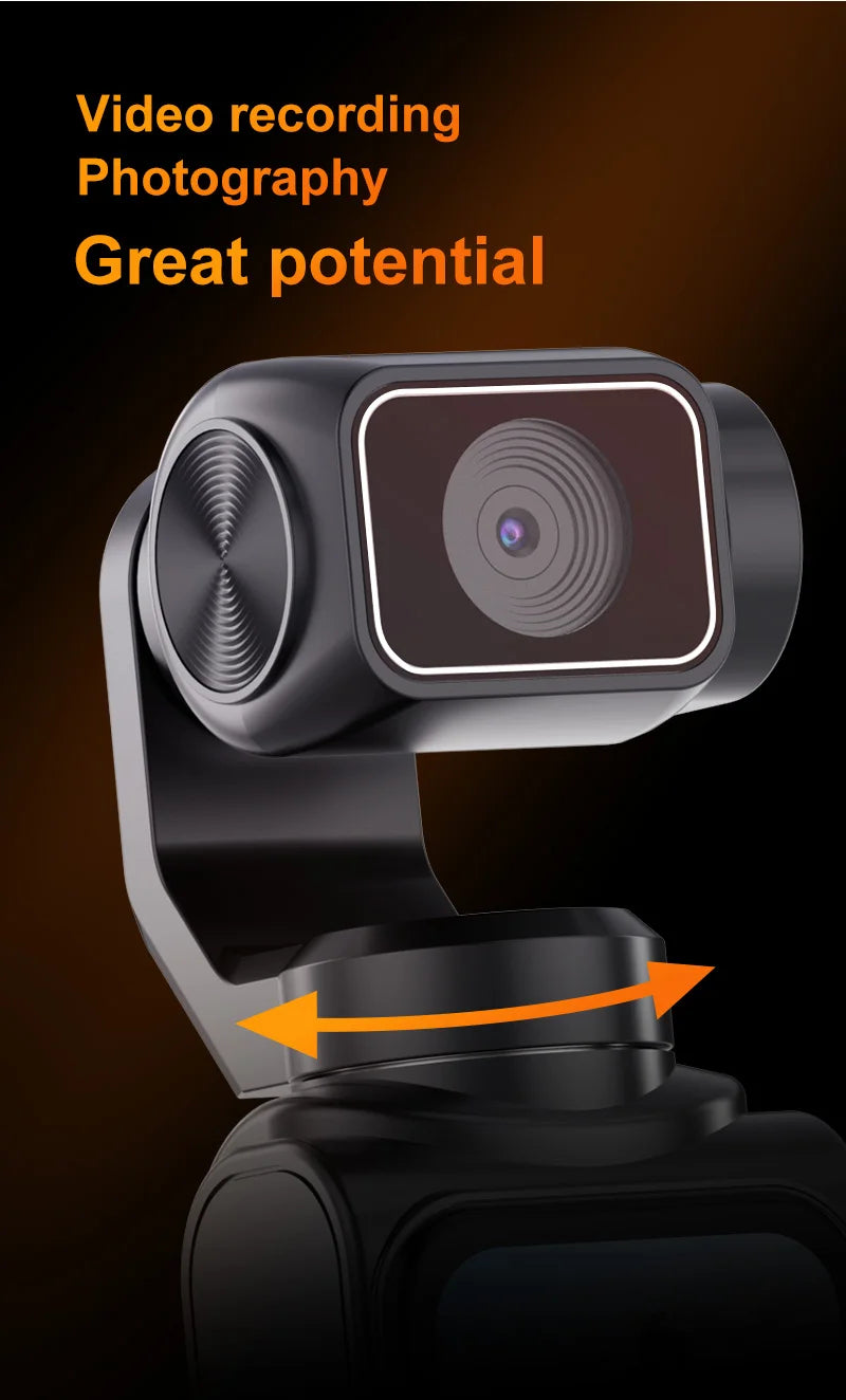 Regaton 4K Action Camera 330° Face Tracking Gimbal Stabilizer 1.72 Inch Touch Screen 64MP Pocket Digital Camera WiFi Sports DJ