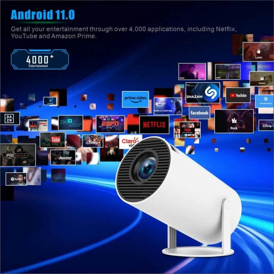 HY300 pro mini Smart Projector 4K Android 11 Dual Wifi6 200 ANSI Allwinner H713 BT5.0 1080P 1980*1080P Home Cinema Outdoor