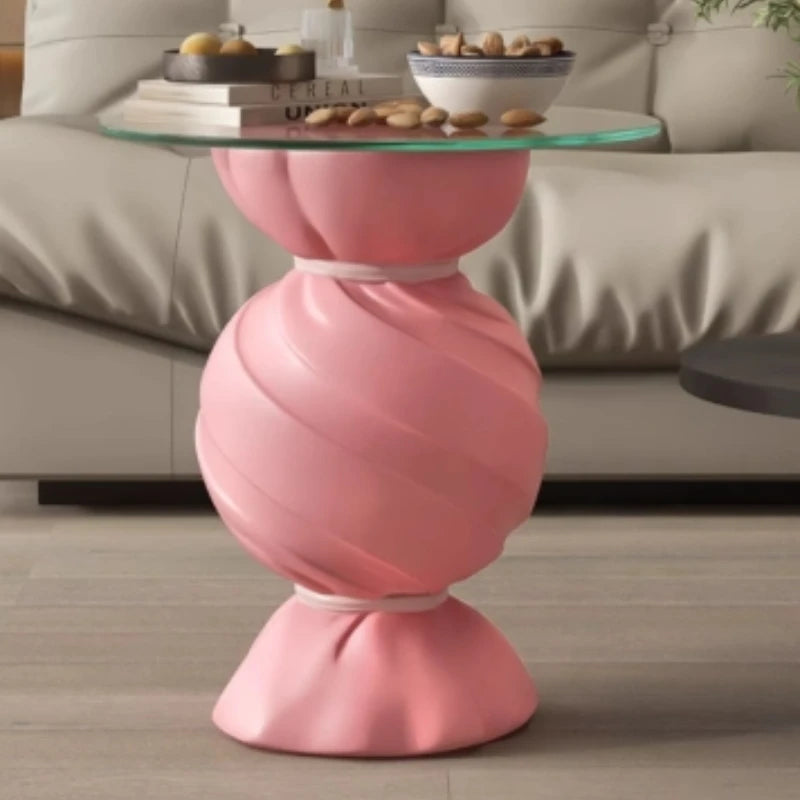 Pink Candy Storage Cabinet Living Room TV Stand Sofa Side Table Stylish Home Decor Housewarming Gift