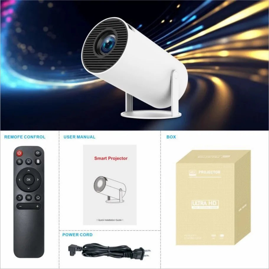 HY300 pro mini Smart Projector 4K Android 11 Dual Wifi6 200 ANSI Allwinner H713 BT5.0 1080P 1980*1080P Home Cinema Outdoor