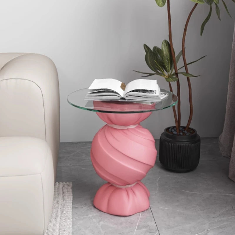 Pink Candy Storage Cabinet Living Room TV Stand Sofa Side Table Stylish Home Decor Housewarming Gift