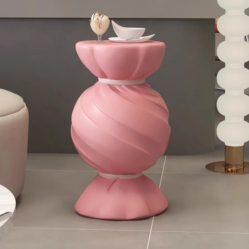 Pink Candy Storage Cabinet Living Room TV Stand Sofa Side Table Stylish Home Decor Housewarming Gift