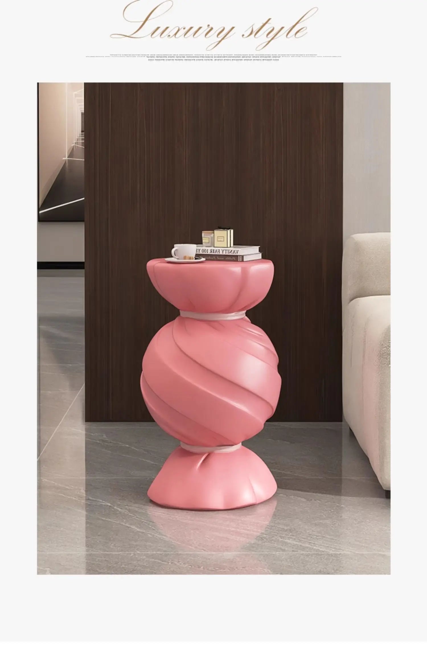 Pink Candy Storage Cabinet Living Room TV Stand Sofa Side Table Stylish Home Decor Housewarming Gift