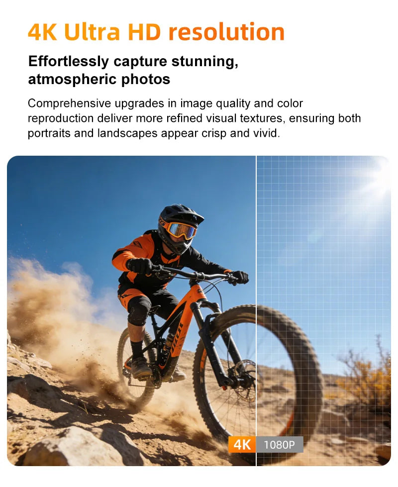 Regaton 4K Action Camera 330° Face Tracking Gimbal Stabilizer 1.72 Inch Touch Screen 64MP Pocket Digital Camera WiFi Sports DJ