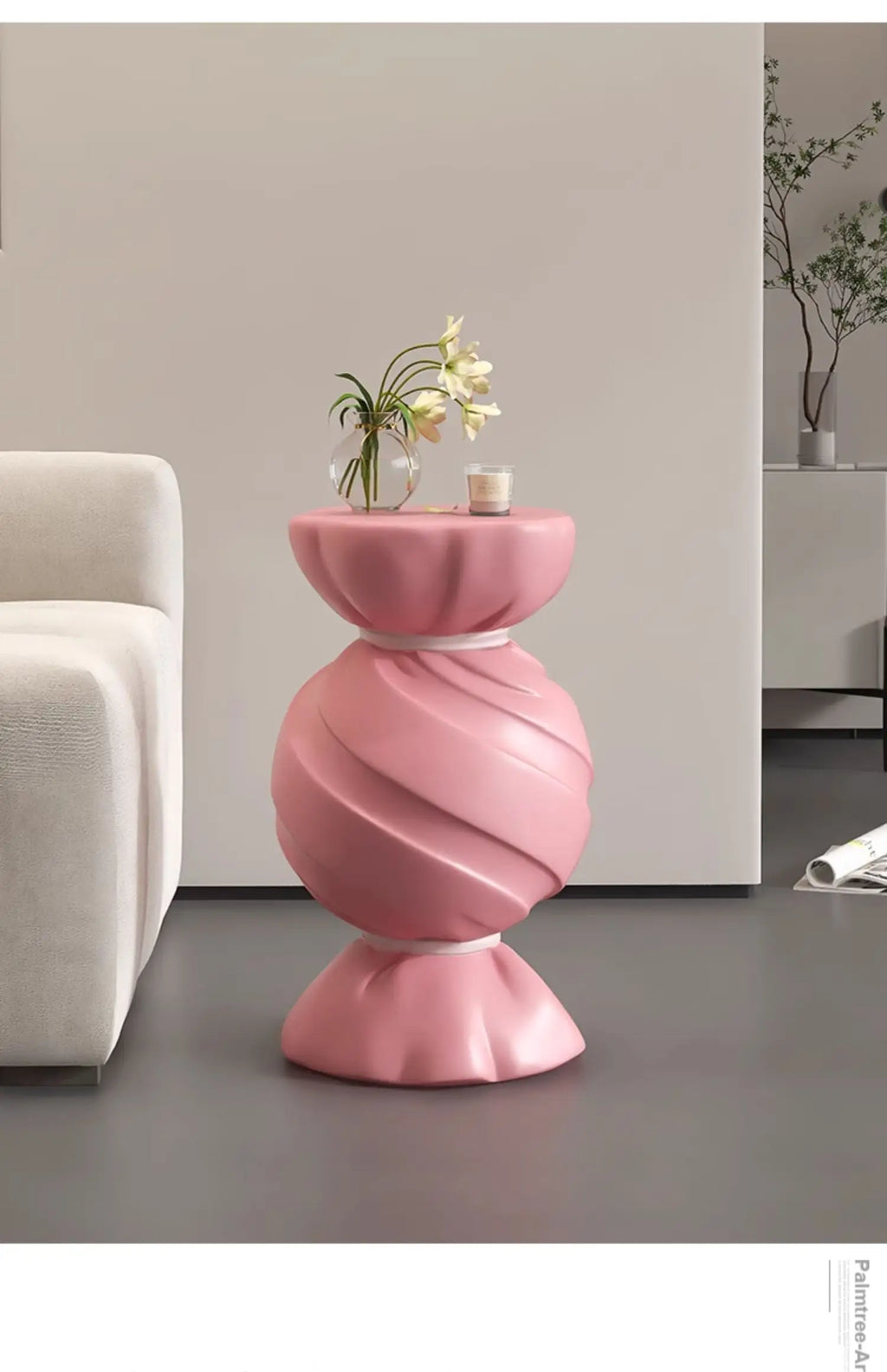 Pink Candy Storage Cabinet Living Room TV Stand Sofa Side Table Stylish Home Decor Housewarming Gift