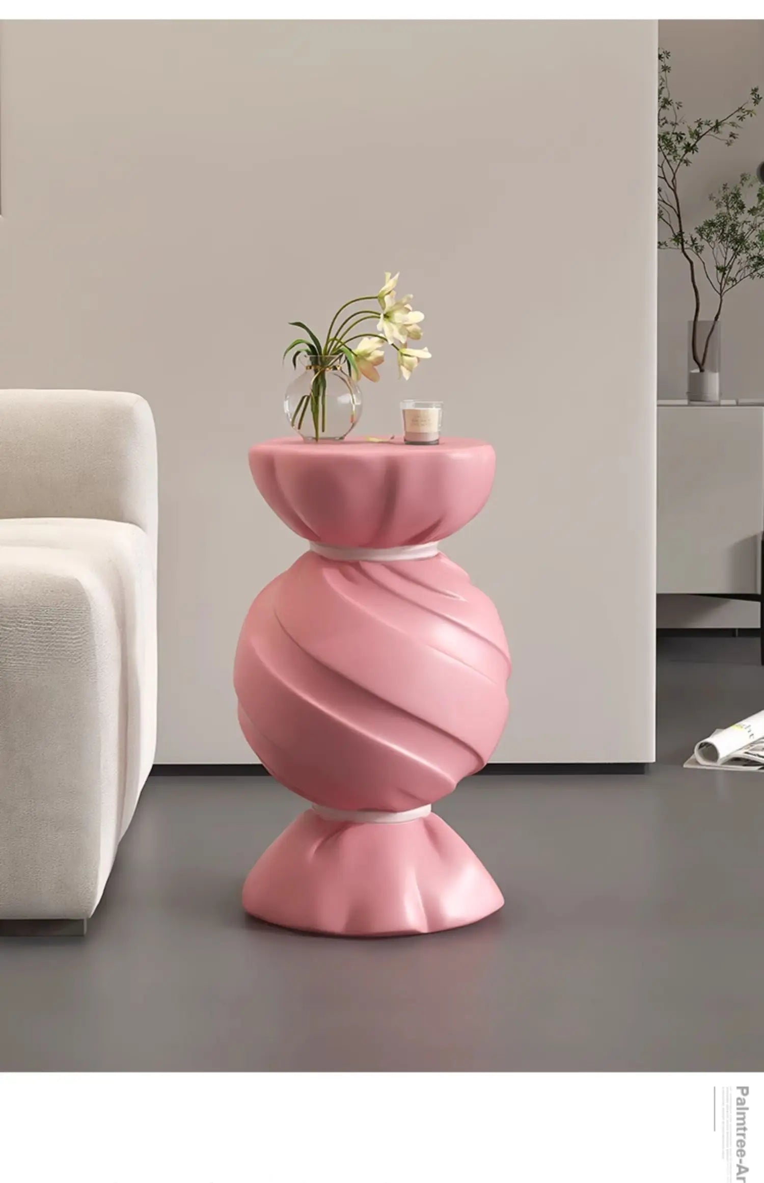 Pink Candy Storage Cabinet Living Room TV Stand Sofa Side Table Stylish Home Decor Housewarming Gift