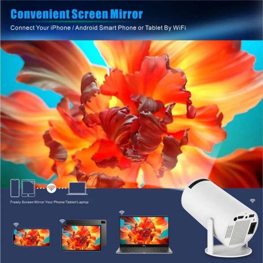 HY300 pro mini Smart Projector 4K Android 11 Dual Wifi6 200 ANSI Allwinner H713 BT5.0 1080P 1980*1080P Home Cinema Outdoor