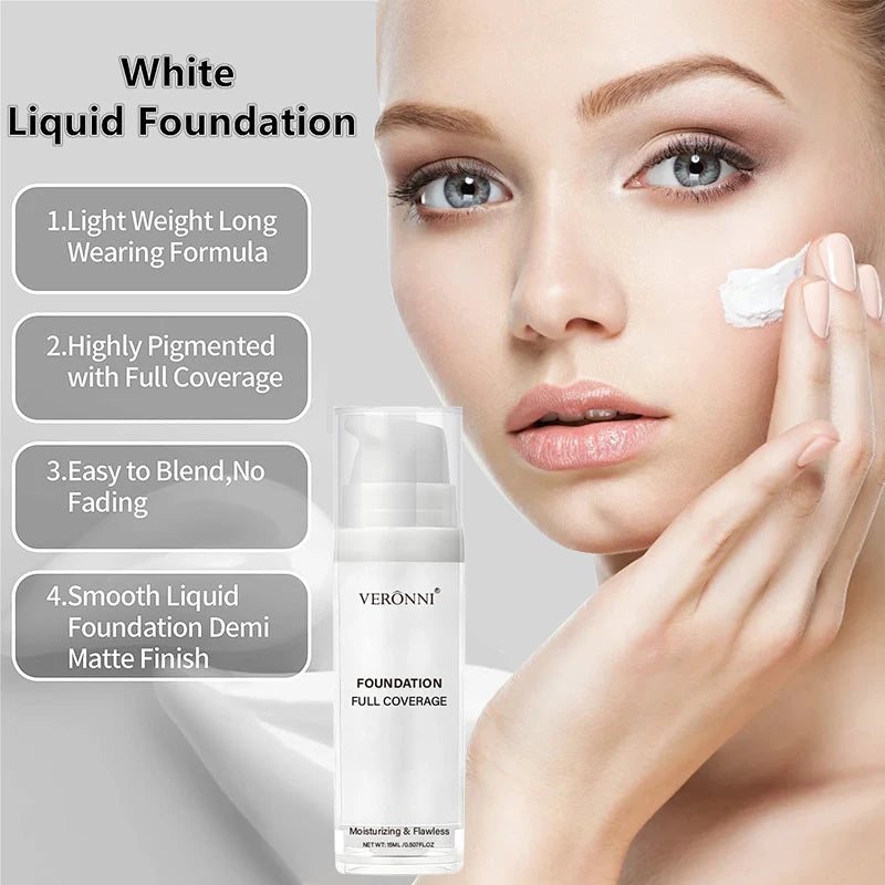 Professional White Face Foundation Matte Light White Blending Pure White Brightening Makeup For Cosplay Gothic Makeup Found