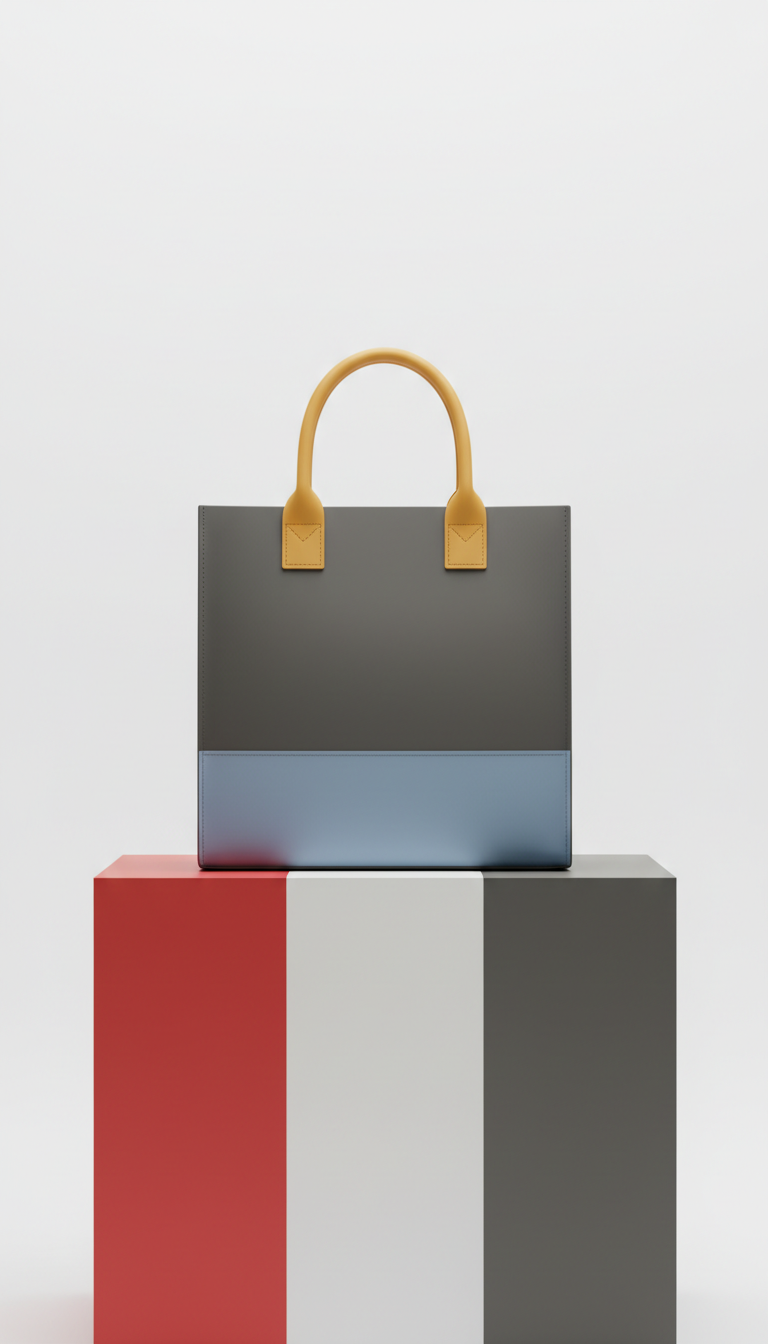 Vegan leather tote bag with structured silhouette